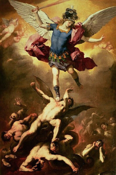 Archangel Michael Overthrows the Rebel Angel circa 1660-1665 Luca Giordano